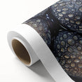 Art deco poster featuring close-ups of nature elements in soft green and beige tones on rolled canvas.