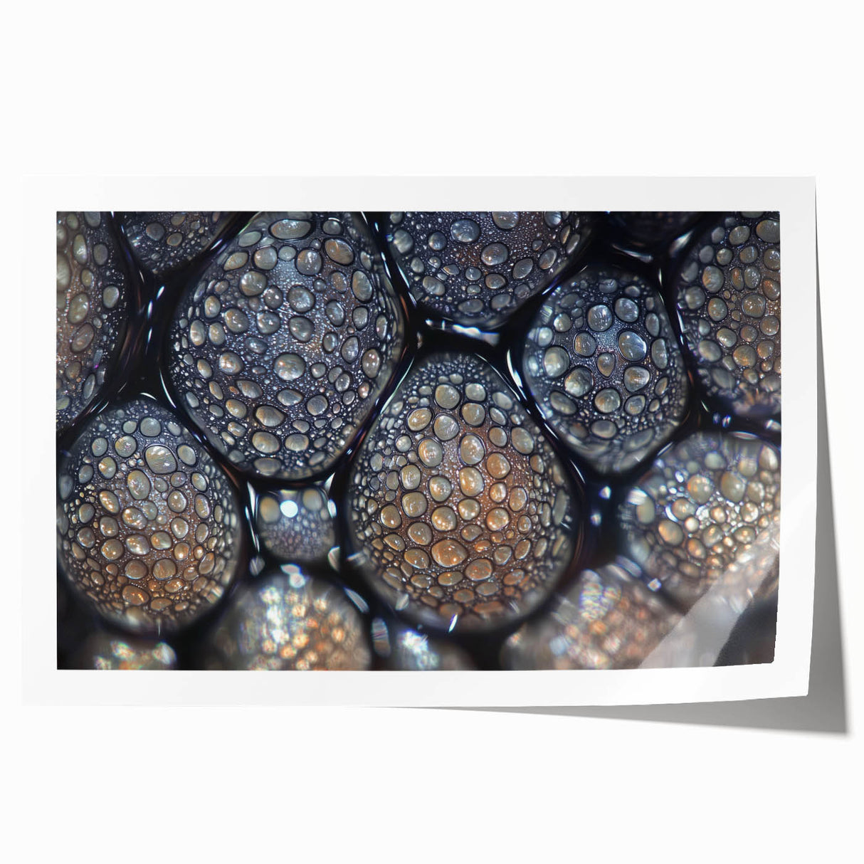 Extra large rolled print of close-up floral elements in soft pastel shades, ideal for art wall dining room or bathroom decor.