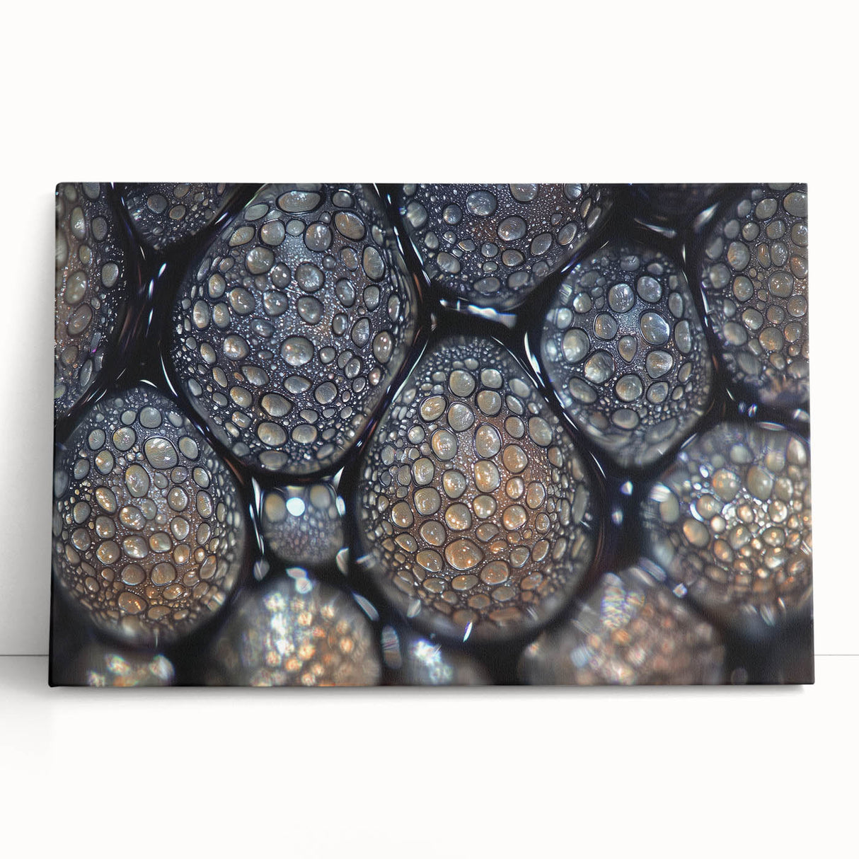 Black and white close-up photo of a leaf on stretched canvas, ideal for kitchen wall art or bedroom decor.