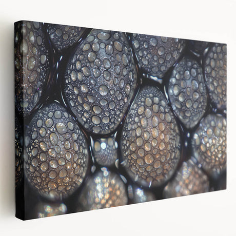 Close-up nature photography on stretched canvas, featuring green foliage, ideal for kitchen wall art.