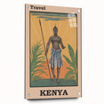 Vintage Kenya Travel Poster | African Culture and Landscape Art Print