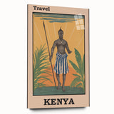 Vintage Kenya Travel Poster | African Culture and Landscape Art Print