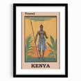 Vintage Kenya Travel Poster | African Culture and Landscape Art Print