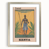 Vintage Kenya Travel Poster | African Culture and Landscape Art Print