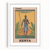 Vintage Kenya Travel Poster | African Culture and Landscape Art Print