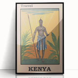 Vintage Kenya Travel Poster | African Culture and Landscape Art Print