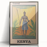 Vintage Kenya Travel Poster | African Culture and Landscape Art Print