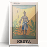 Vintage Kenya Travel Poster | African Culture and Landscape Art Print