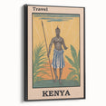 Vintage Kenya Travel Poster | African Culture and Landscape Art Print