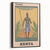 Vintage Kenya Travel Poster | African Culture and Landscape Art Print