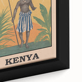 Vintage Kenya Travel Poster | African Culture and Landscape Art Print