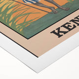 Vintage Kenya Travel Poster | African Culture and Landscape Art Print