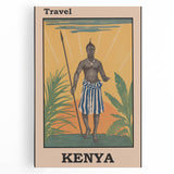 Vintage Kenya Travel Poster | African Culture and Landscape Art Print