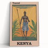 Vintage Kenya Travel Poster | African Culture and Landscape Art Print