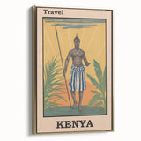 Vintage Kenya Travel Poster | African Culture and Landscape Art Print