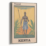 Vintage Kenya Travel Poster | African Culture and Landscape Art Print