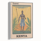 Vintage Kenya Travel Poster | African Culture and Landscape Art Print