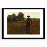 Realism Art Prints - Man with a Scythe by Winslow Homer