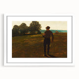 Realism Art Prints - Man with a Scythe by Winslow Homer