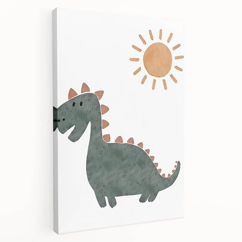 Dinosaur Nursery Wall Art - Stretched Canvas Baby Room Decor