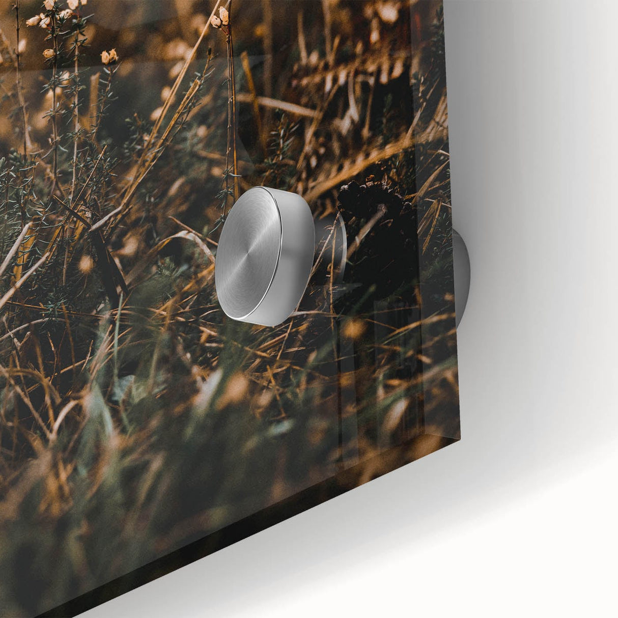 Large abstract wall art depicting autumnal colors on acrylic glass.