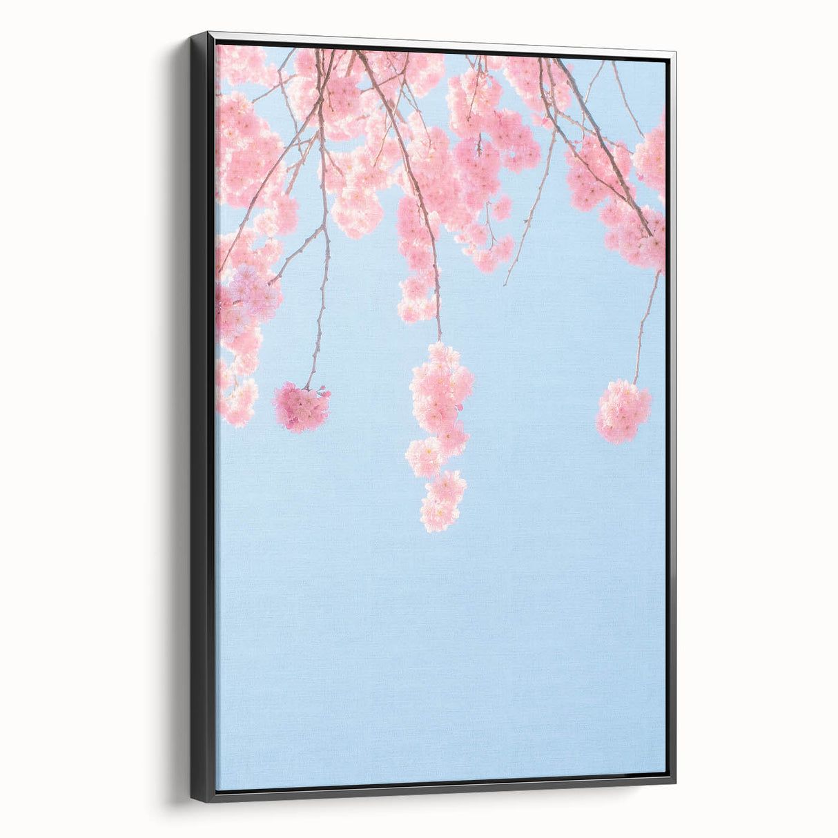 Black and white landscape art painting on framed canvas, depicting a vintage spring scene, ideal for bedroom decor.