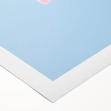 Art deco poster featuring a stylized spring scene in pastel colors on rolled canvas, suitable for dining room decor.