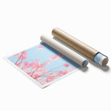 Extra large rolled canvas featuring a spring floral design in pastel shades, ideal for classy bathroom wall art.