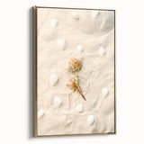 Framed canvas wall art featuring a vintage summer landscape in muted gold and black tones, ideal for bedroom decor.