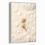 Vintage poster art of summer season on extra-large framed canvas, featuring colorful artwork against a black background.