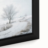 Winter-themed black wall art on framed canvas, featuring a textured design with colorful accents.