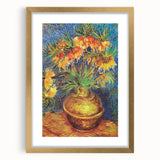 Abstract art print featuring swirling patterns in blue and yellow hues on a gold-framed canvas.