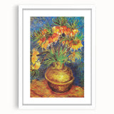 Textured abstract art print in vibrant blue and yellow hues on a framed white canvas, suitable for bedroom decor.