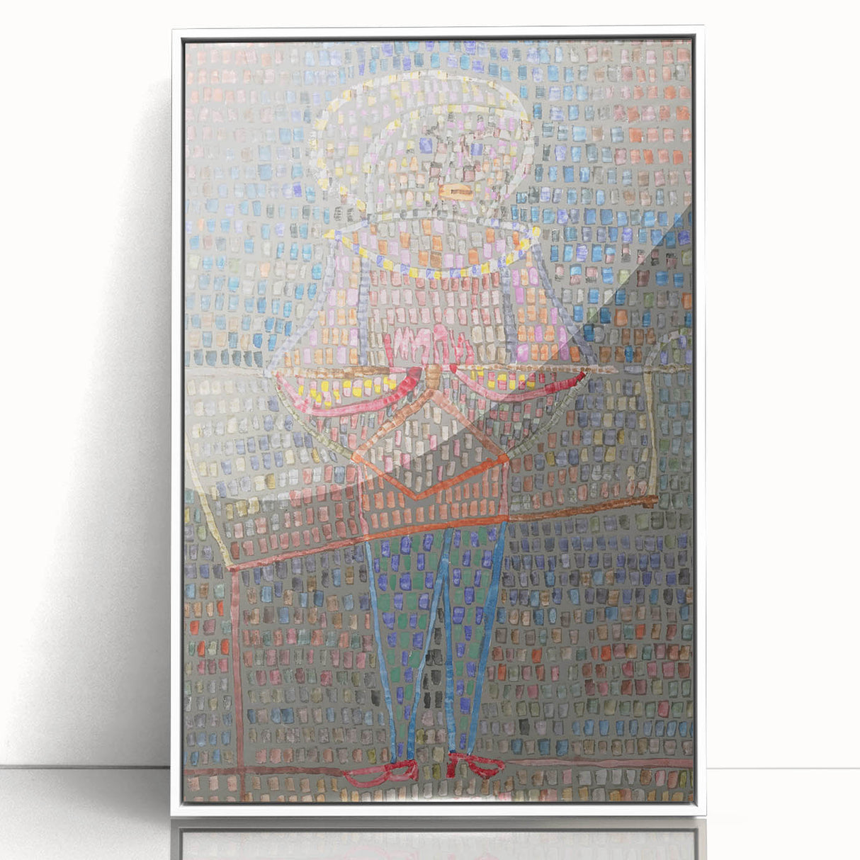 Modern Wall Art: Boy in Vibrant Mosaic-Inspired Fancy Dress