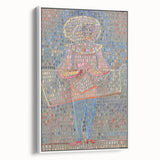 Modern Wall Art: Boy in Vibrant Mosaic-Inspired Fancy Dress
