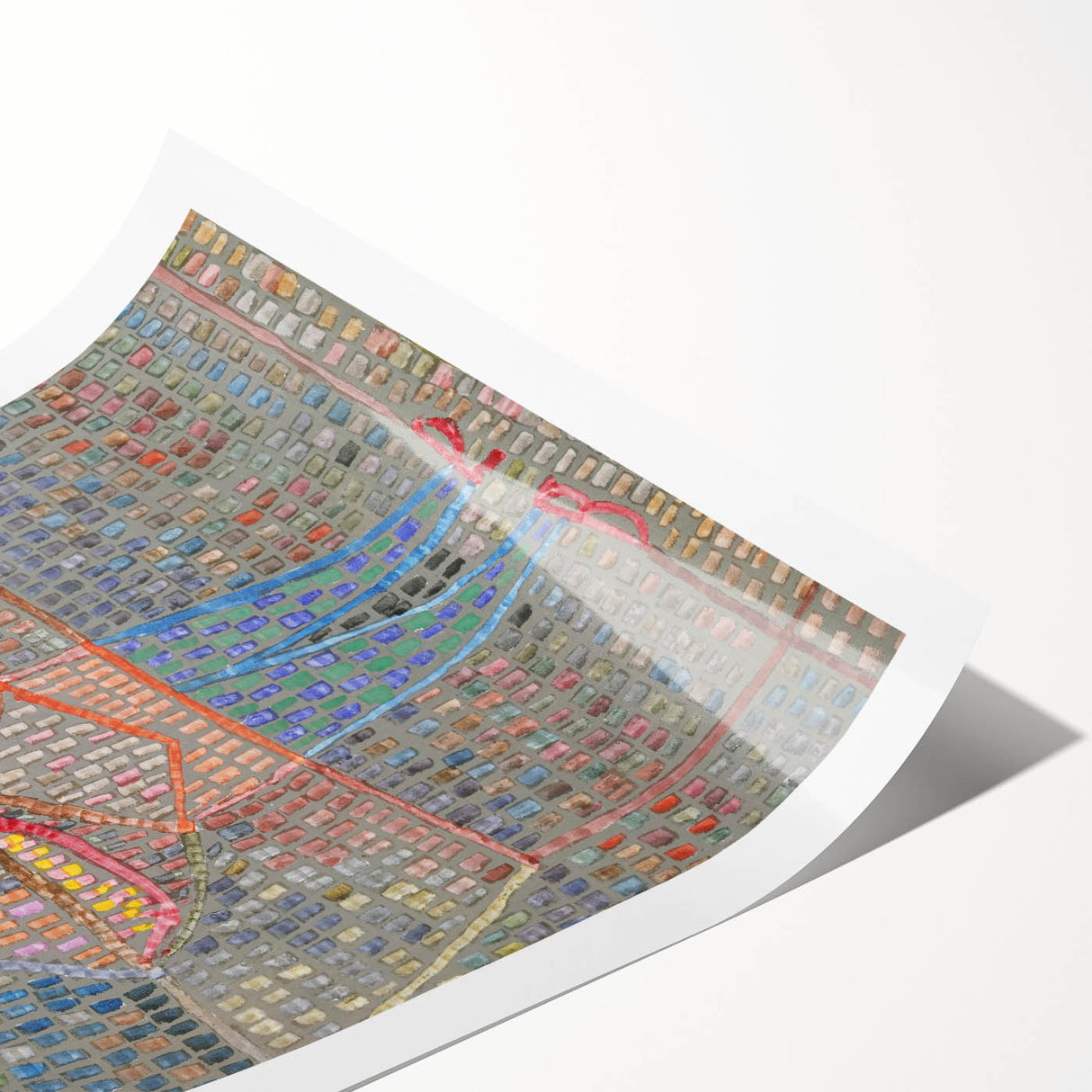 Modern Wall Art: Boy in Vibrant Mosaic-Inspired Fancy Dress