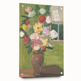 Modern Wall Art: Vibrant Floral Bouquet in a Rustic Vase