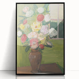 Modern Wall Art: Vibrant Floral Bouquet in a Rustic Vase