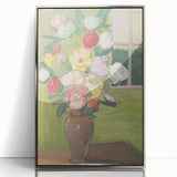 Modern Wall Art: Vibrant Floral Bouquet in a Rustic Vase