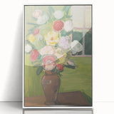 Modern Wall Art: Vibrant Floral Bouquet in a Rustic Vase