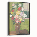 Modern Wall Art: Vibrant Floral Bouquet in a Rustic Vase