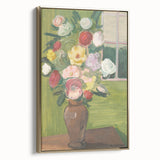 Modern Wall Art: Vibrant Floral Bouquet in a Rustic Vase