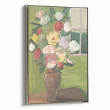 Modern Wall Art: Vibrant Floral Bouquet in a Rustic Vase