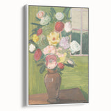 Modern Wall Art: Vibrant Floral Bouquet in a Rustic Vase