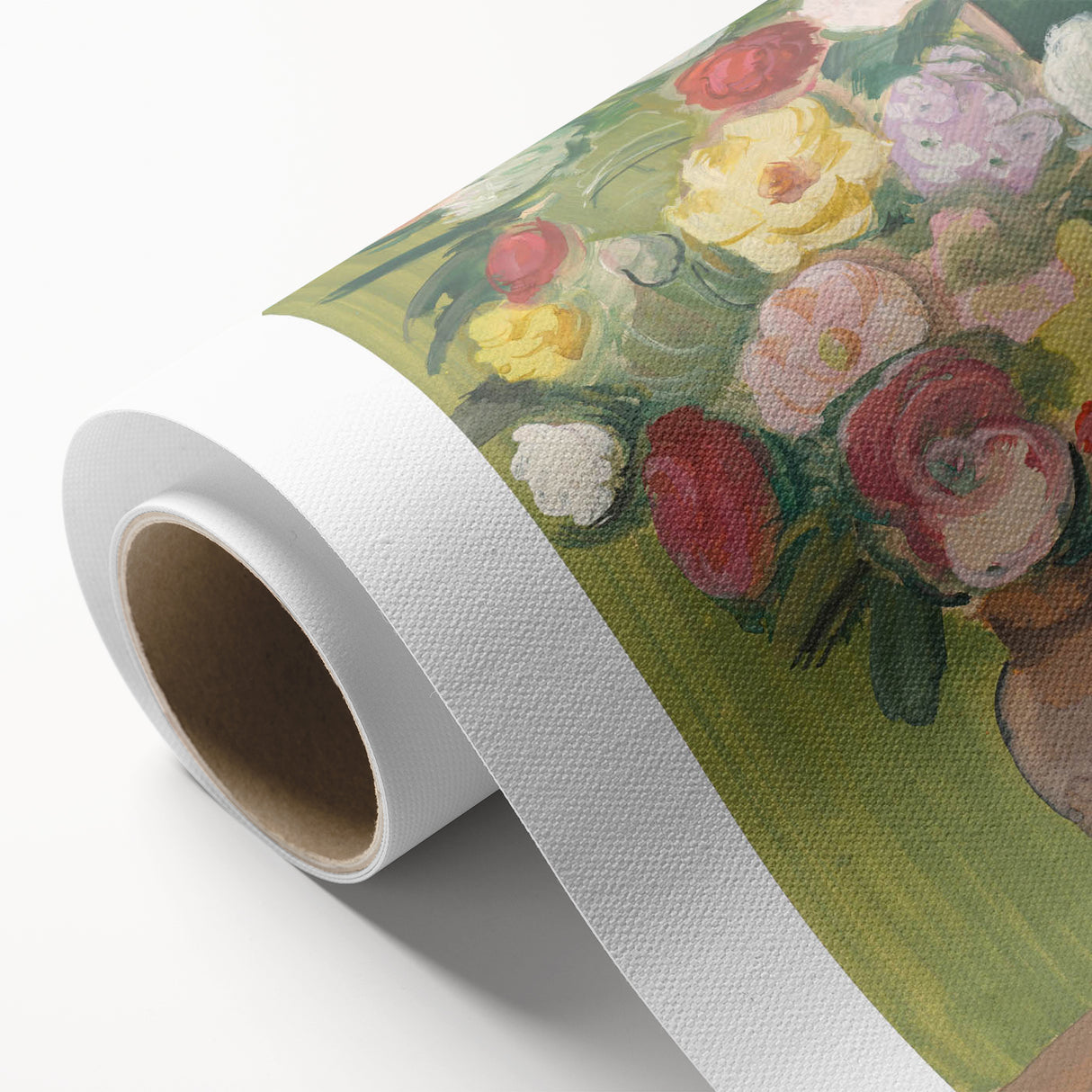Modern Wall Art: Vibrant Floral Bouquet in a Rustic Vase