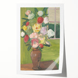 Modern Wall Art: Vibrant Floral Bouquet in a Rustic Vase