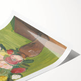 Modern Wall Art: Vibrant Floral Bouquet in a Rustic Vase