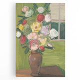 Modern Wall Art: Vibrant Floral Bouquet in a Rustic Vase