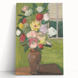 Modern Wall Art: Vibrant Floral Bouquet in a Rustic Vase