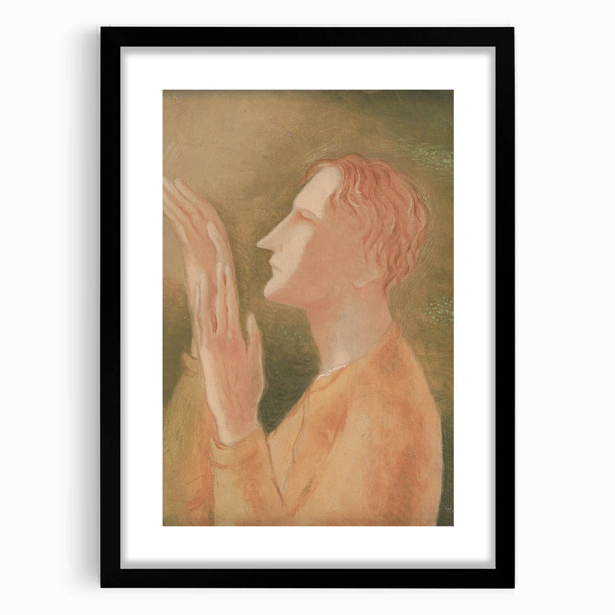 Modern Wall Art: Elegant Portrait of a Blind Man in Warm Tones